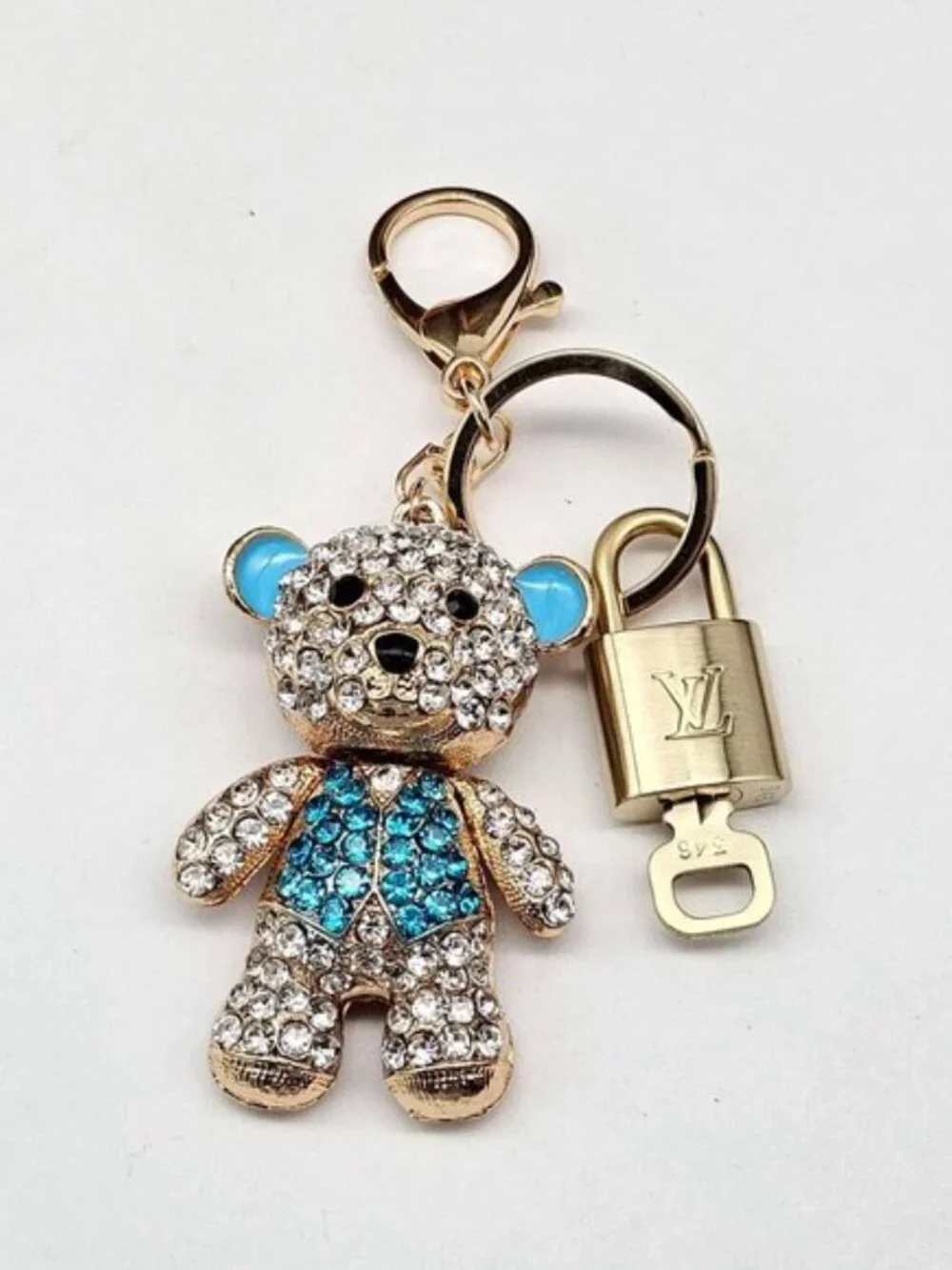 Authentic Louis Vuitton Gold Padlock 🔒 Key Set w/ Unbranded Bear Bag Charm